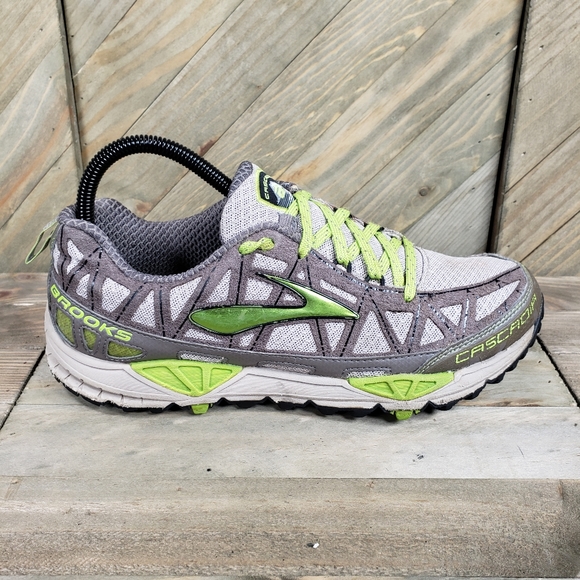 Brooks Shoes - Brooks Cascadia 8 Womens Trail Running Shoes Size 8.5 Gray Green 1201271B300